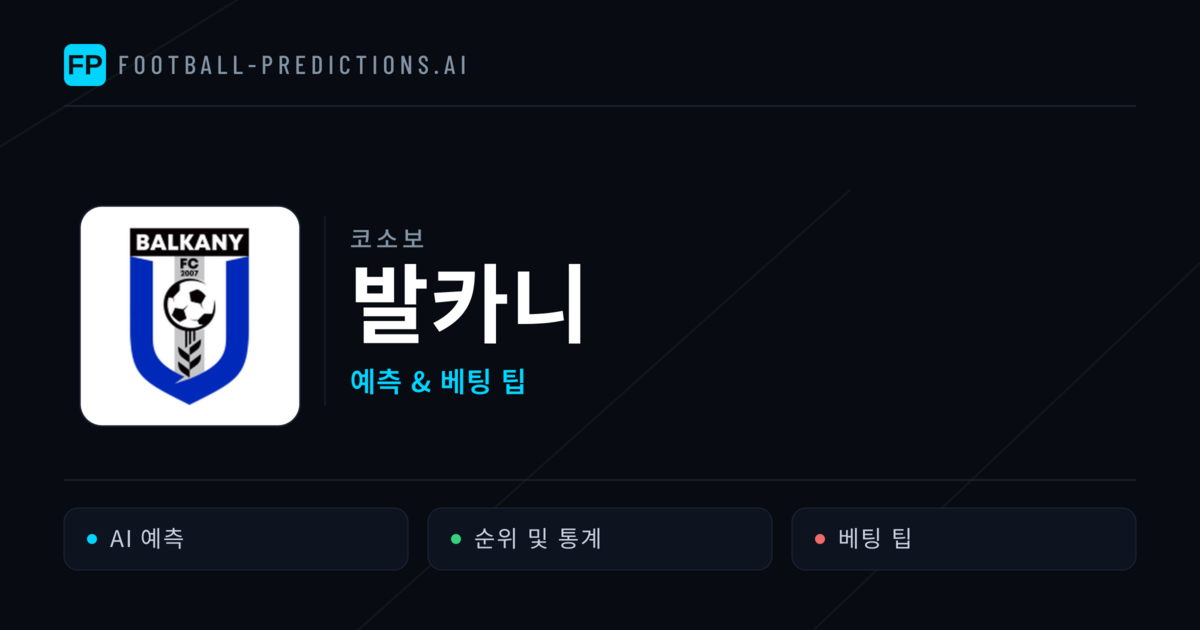 발카니 축구 예측 & 통계