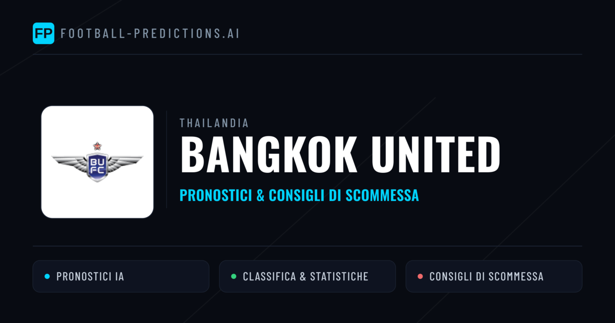Pronostici e Statistiche Bangkok United