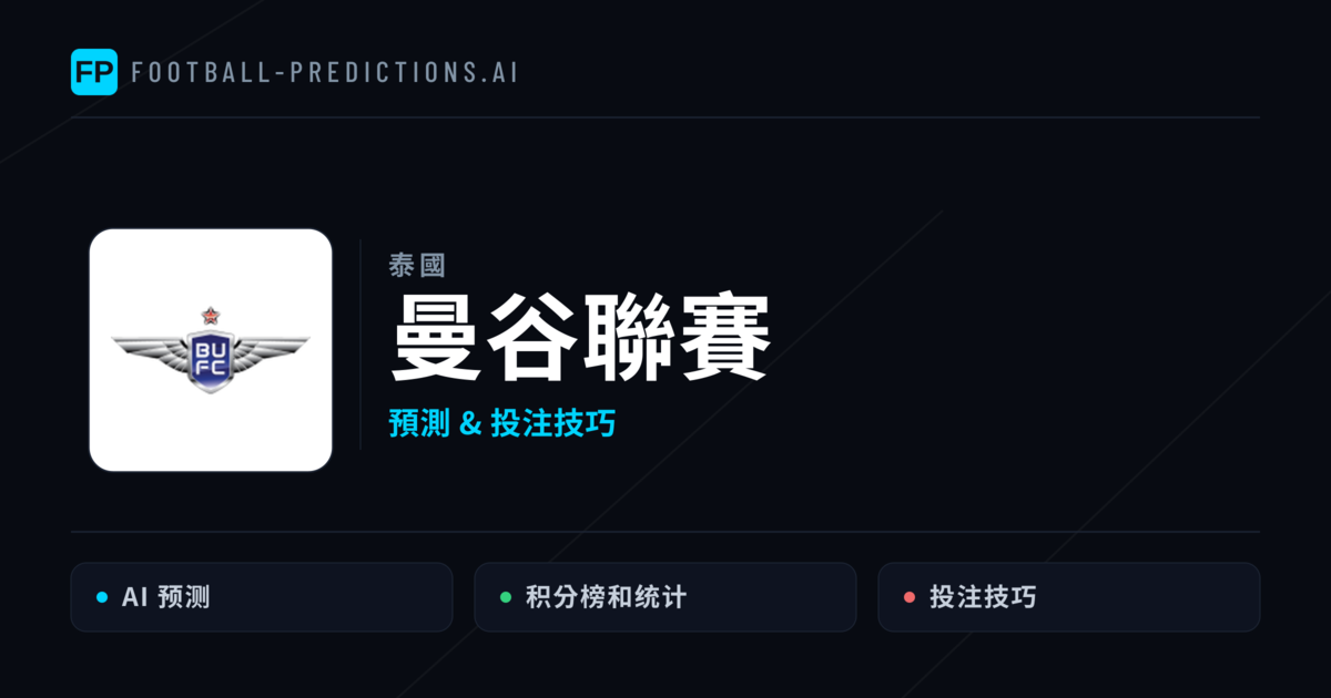 曼谷聯賽 運彩分析｜足球預測與數據
