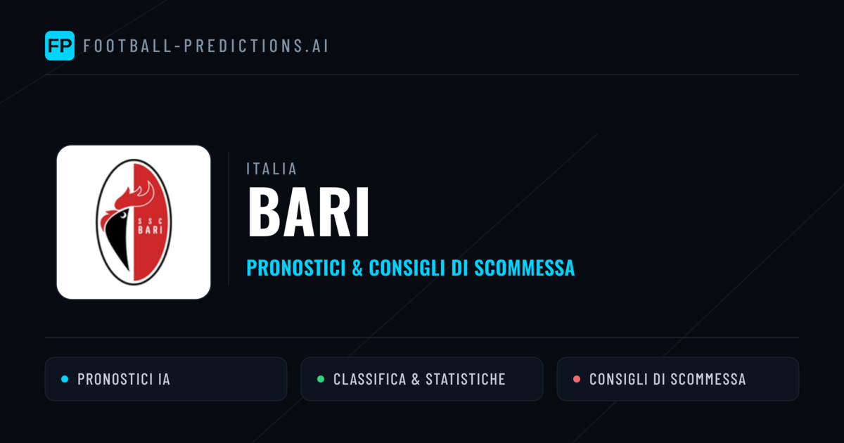 Pronostici e Statistiche Bari