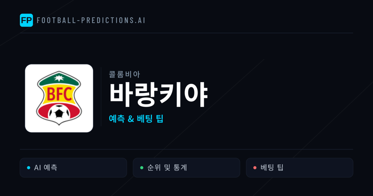 바랑키야 축구 예측 & 통계