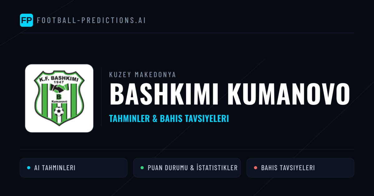 Bashkimi Kumanovo Tahminleri & İstatistikler