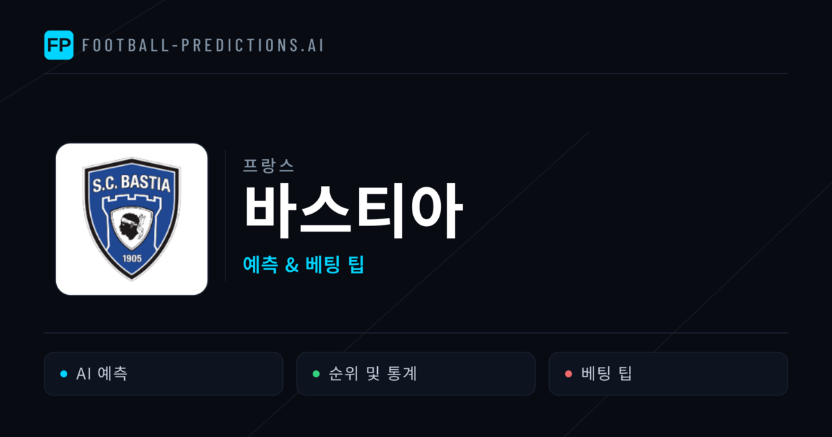 바스티아 축구 예측 & 통계
