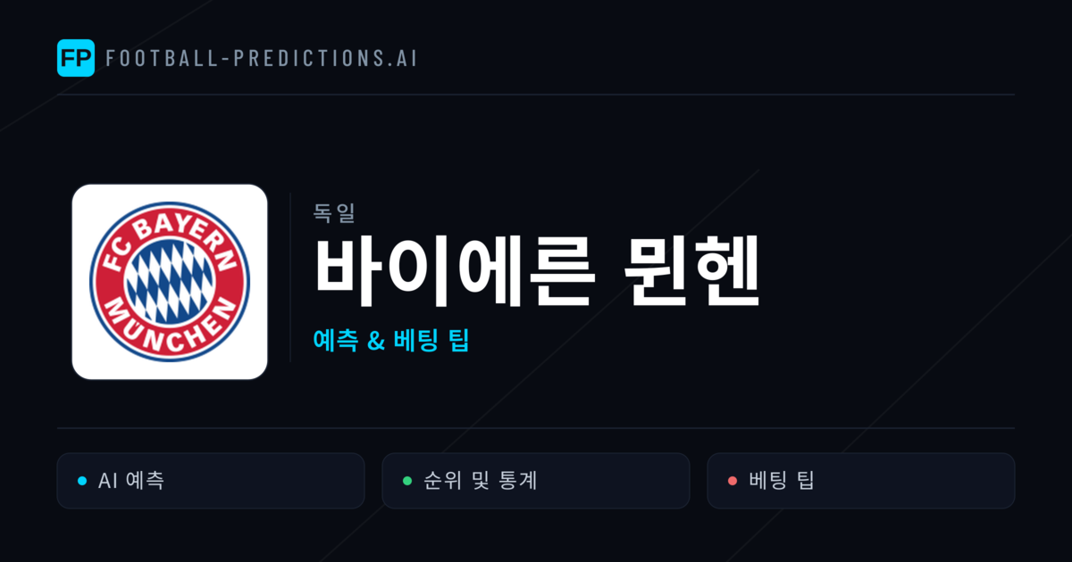 바이에른 뮌헨 축구 예측 & 통계