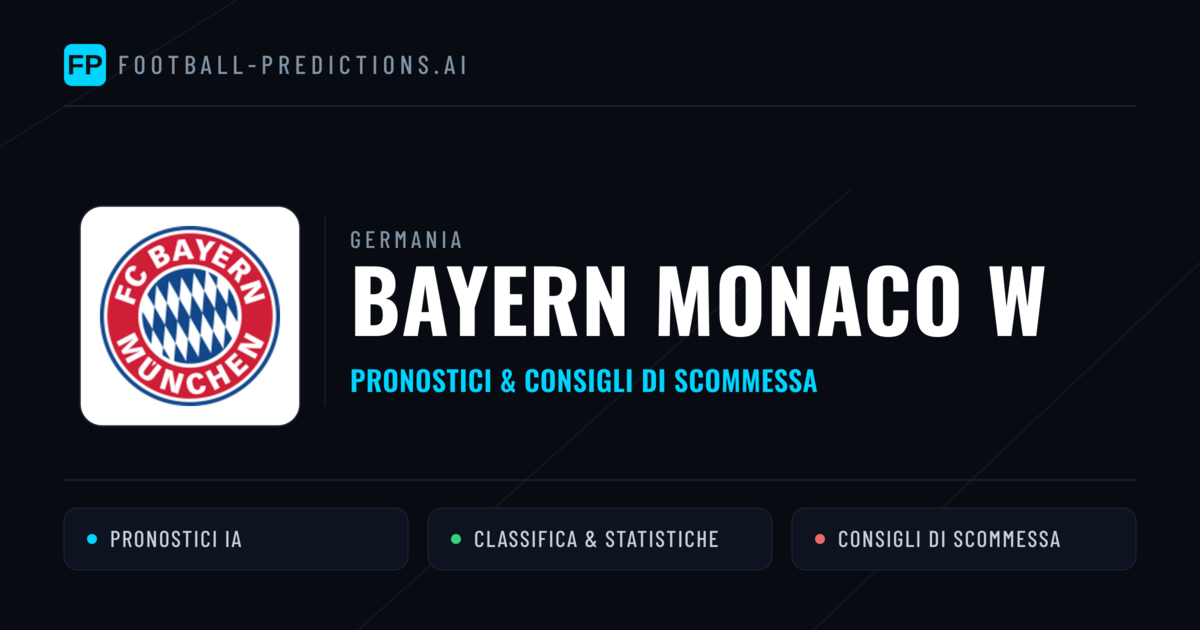 Pronostici e Statistiche Bayern Monaco W