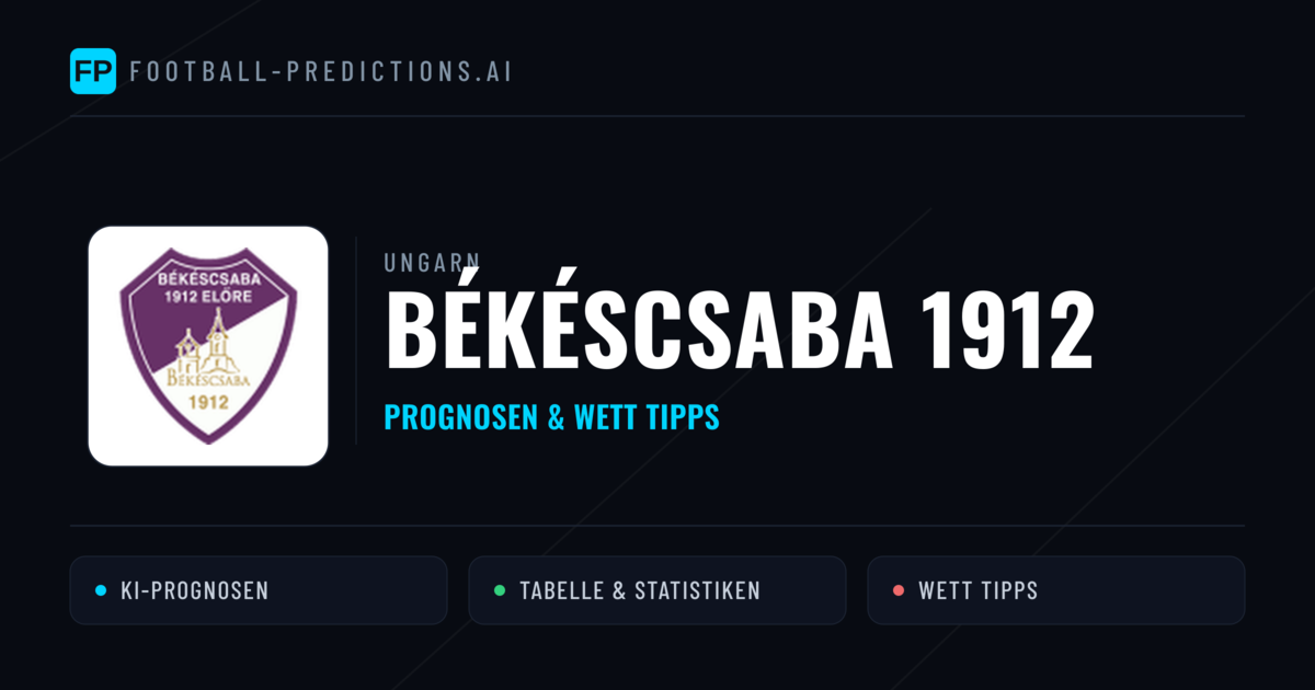 Békéscsaba 1912 Prognosen & Statistiken