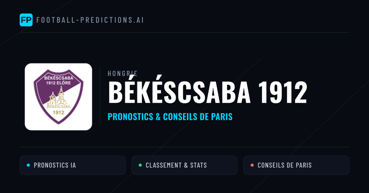 Békéscsaba 1912 Pronostics & Statistiques