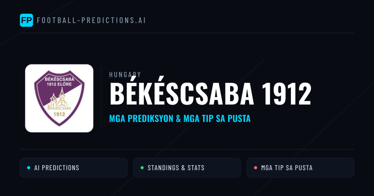 Békéscsaba 1912 Predictions & Stats