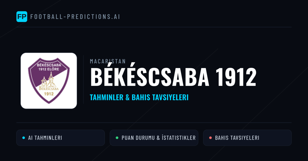 Békéscsaba 1912 Tahminleri & İstatistikler