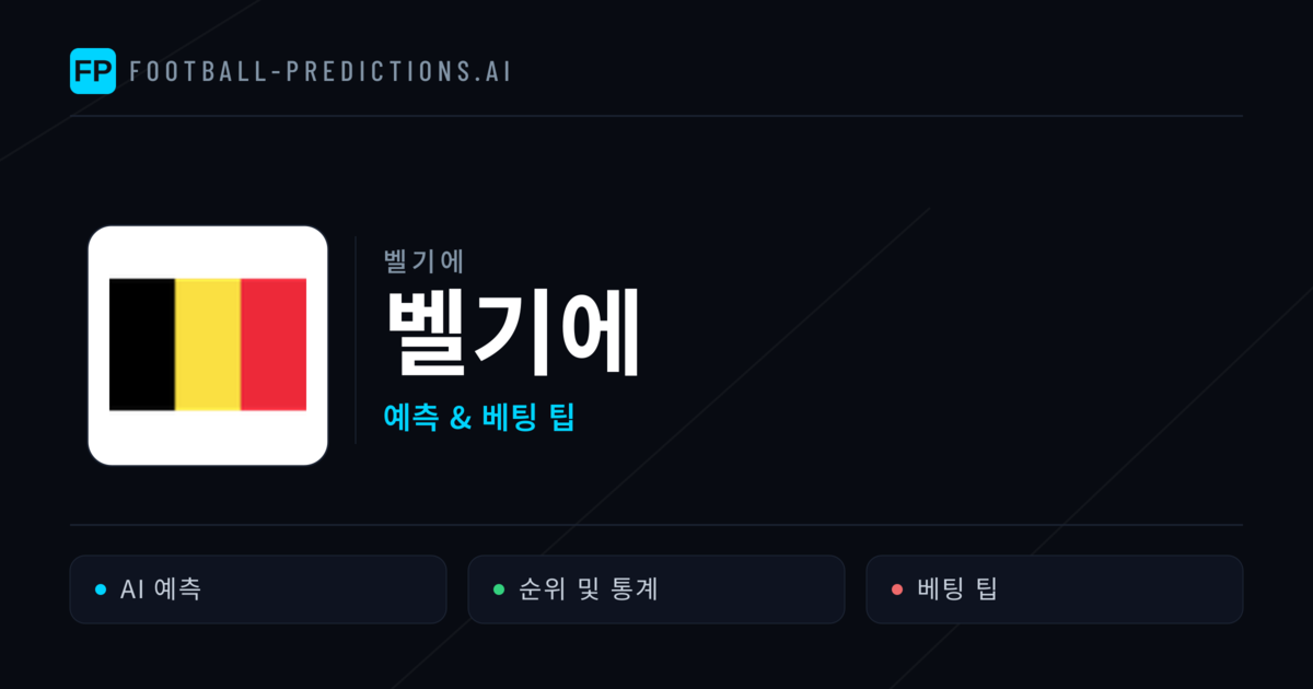 벨기에 축구 예측 & 통계
