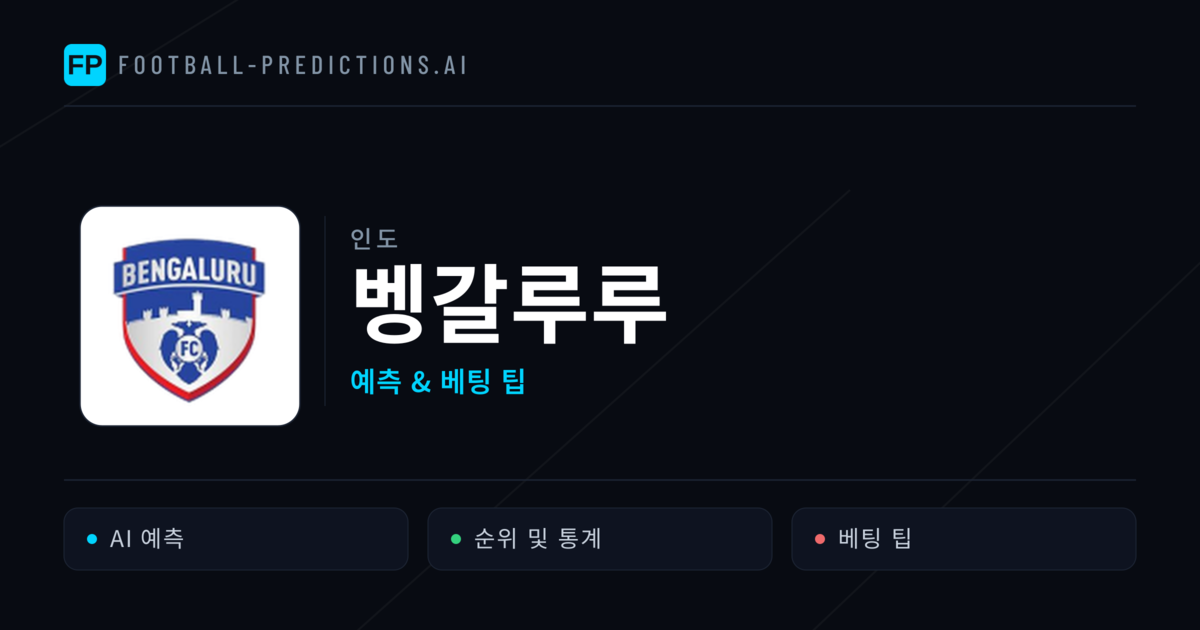 벵갈루루 축구 예측 & 통계