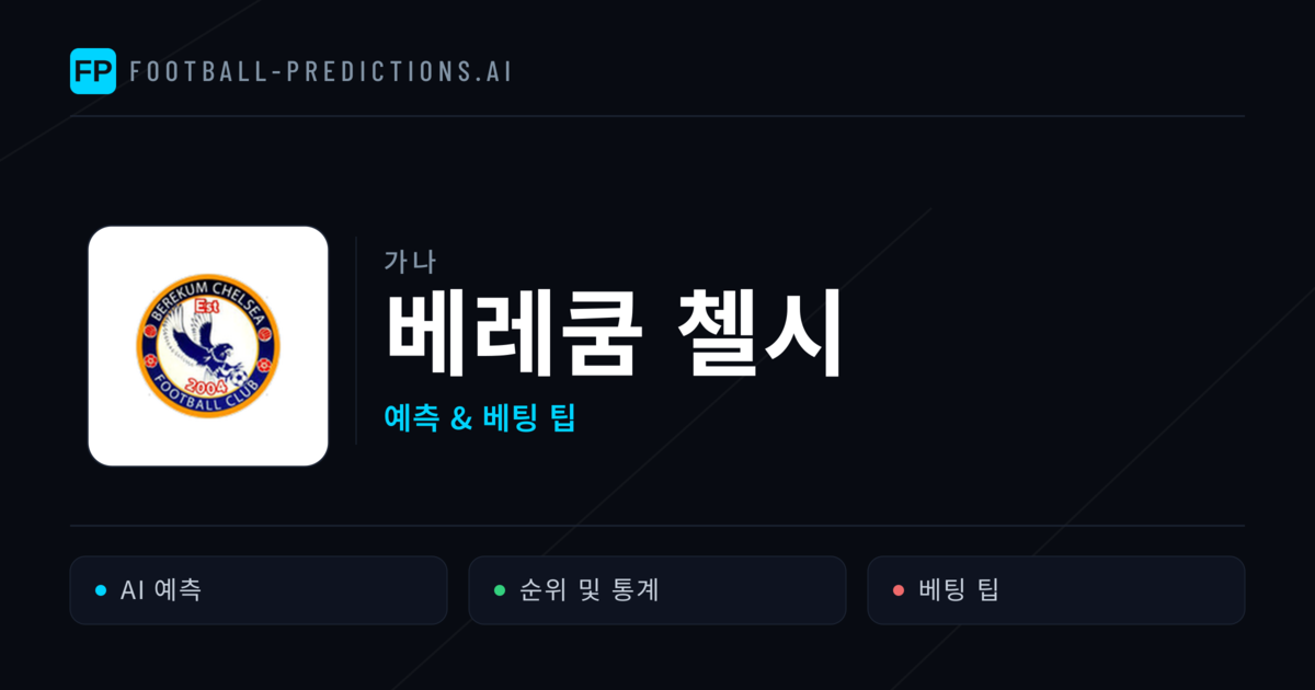 베레쿰 첼시 축구 예측 & 통계