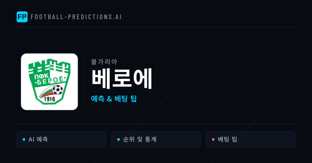 베로에 축구 예측 & 통계