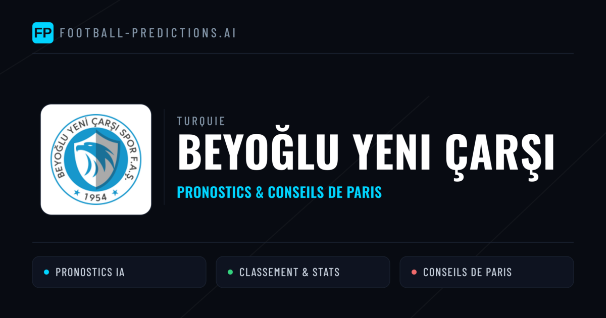 Beyoğlu Yeni Çarşı Pronostics & Statistiques
