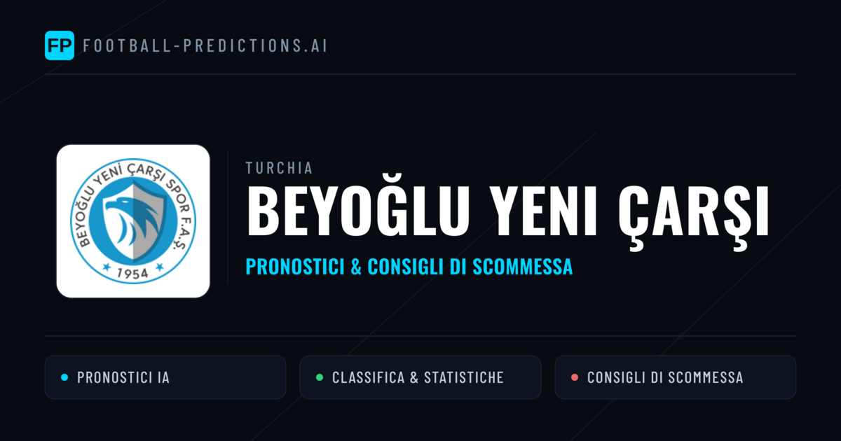 Pronostici e Statistiche Beyoğlu Yeni Çarşı