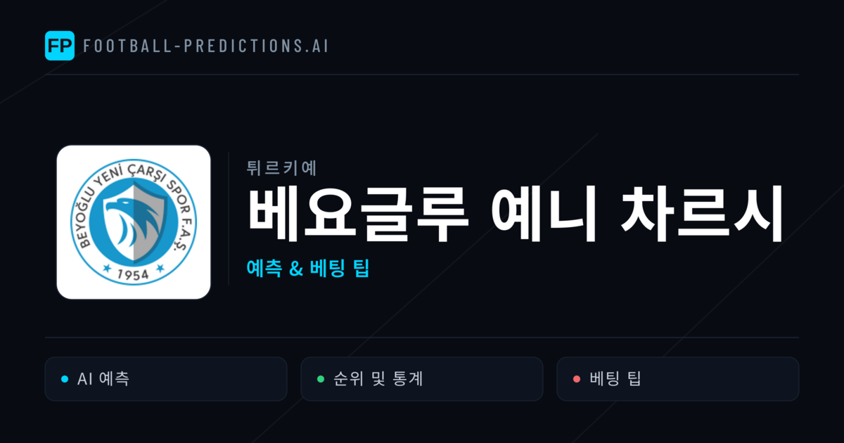 베요글루 예니 차르시 축구 예측 & 통계