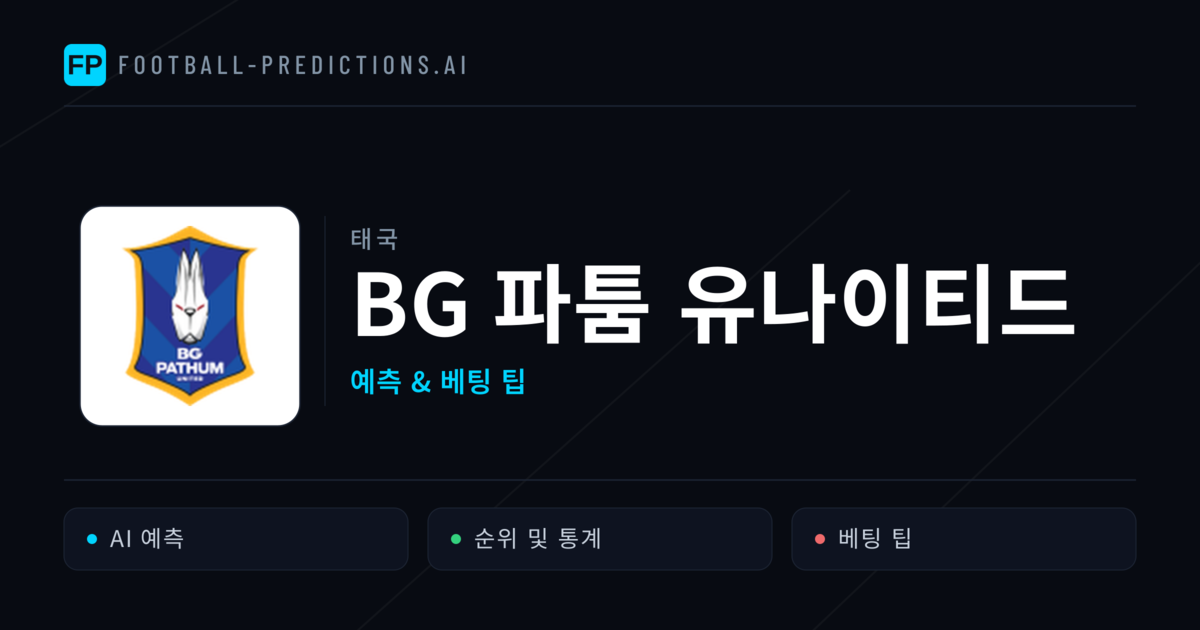 BG 파툼 유나이티드 축구 예측 & 통계