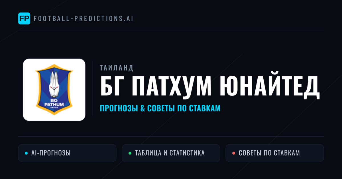 БГ Патхум Юнайтед прогнозы и статистика