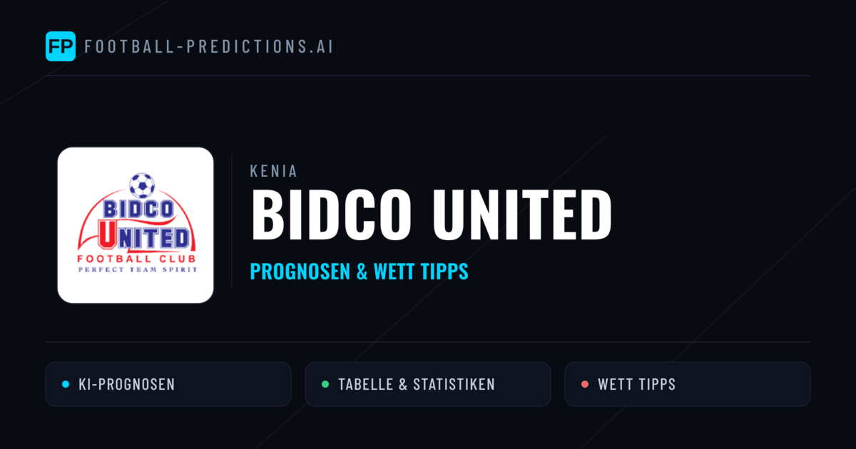 Bidco United Prognosen & Statistiken