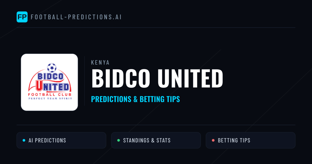 Bidco United Predictions & Stats