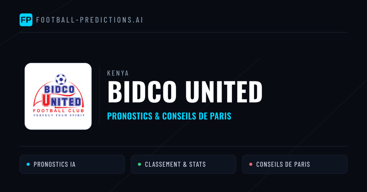 Bidco United Pronostics & Statistiques
