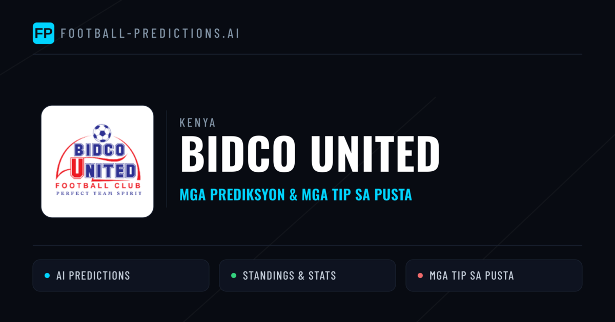 Bidco United Predictions & Stats