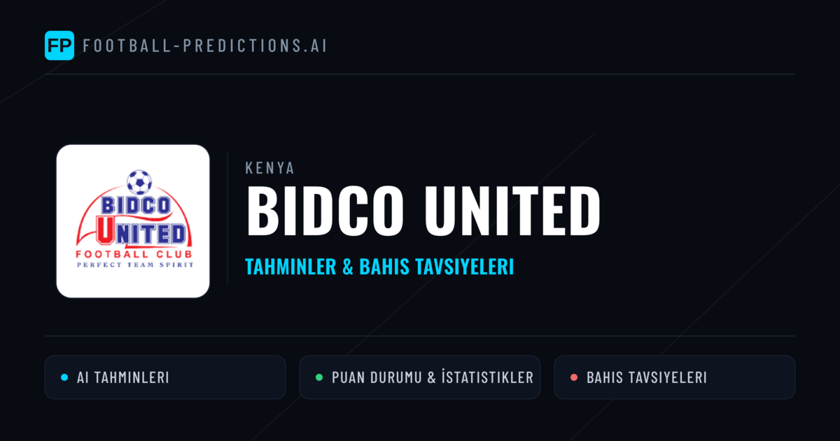 Bidco United Tahminleri & İstatistikler
