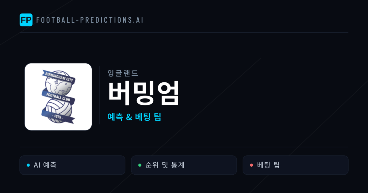 버밍엄 축구 예측 & 통계