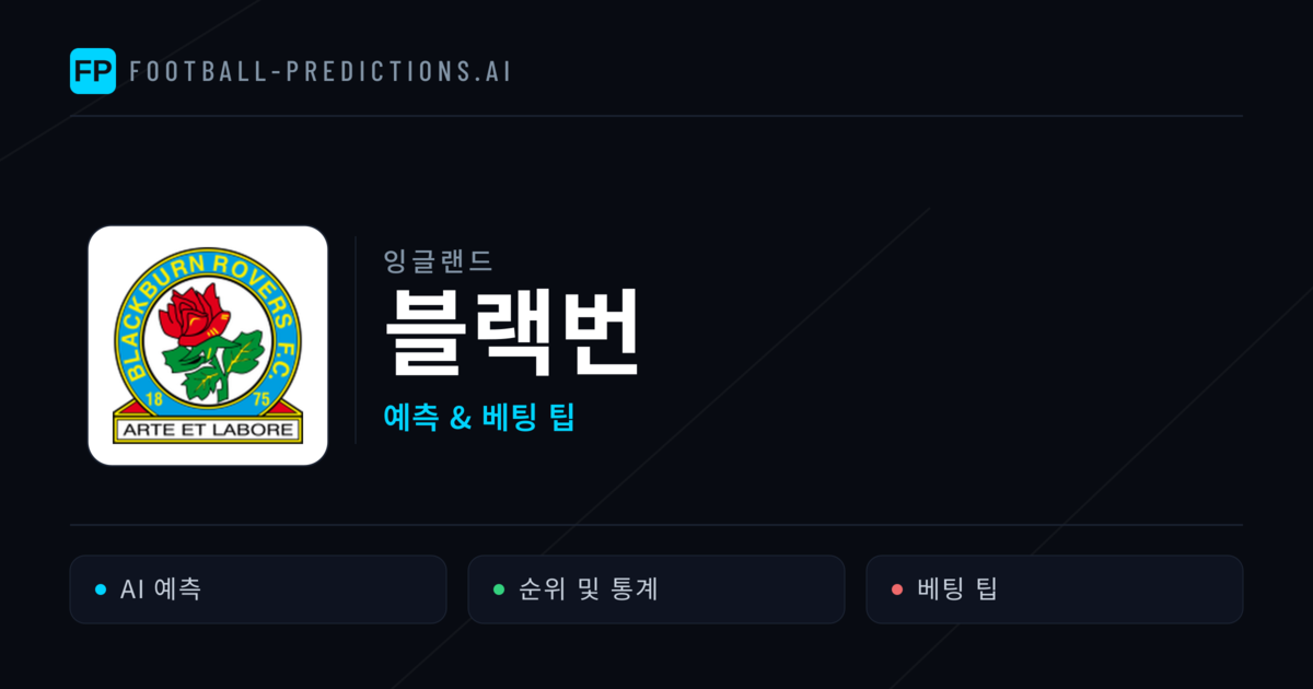 블랙번 축구 예측 & 통계