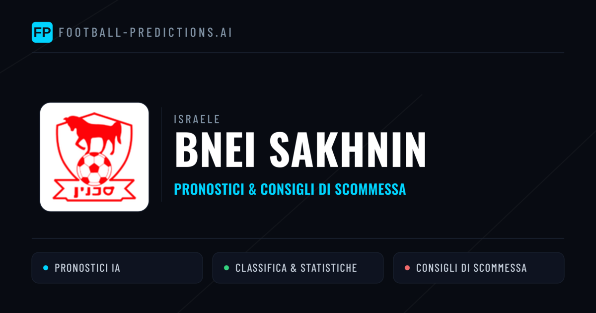 Pronostici e Statistiche Bnei Sakhnin