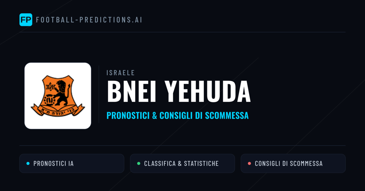 Pronostici e Statistiche Bnei Yehuda