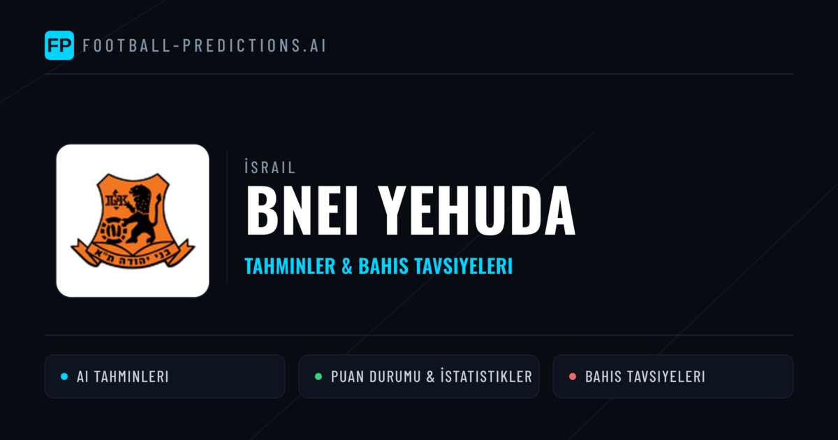 Bnei Yehuda Tahminleri & İstatistikler