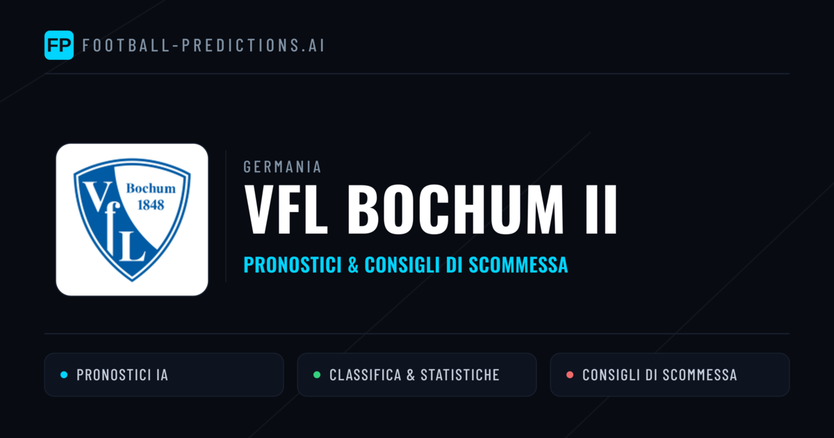 Pronostici e Statistiche VfL Bochum II