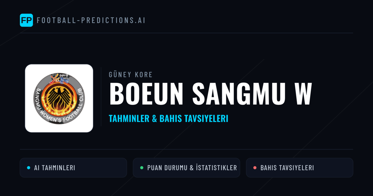 Boeun Sangmu W Tahminleri & İstatistikler