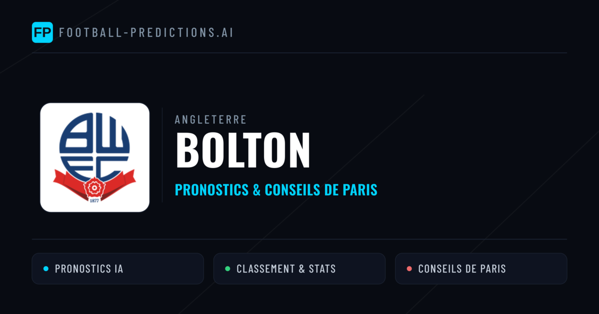 Bolton Pronostics & Statistiques