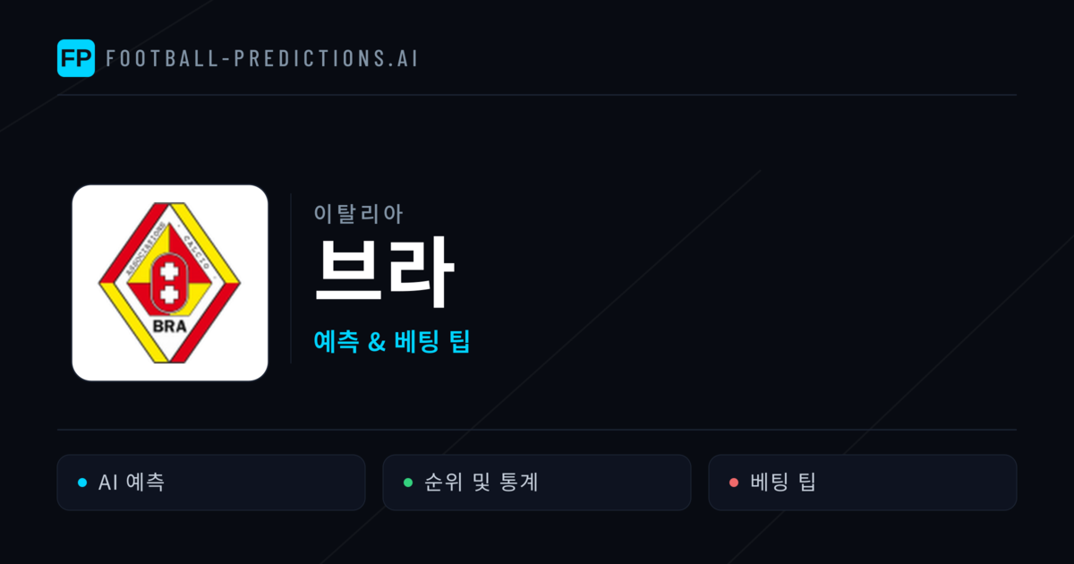 브라 축구 예측 & 통계