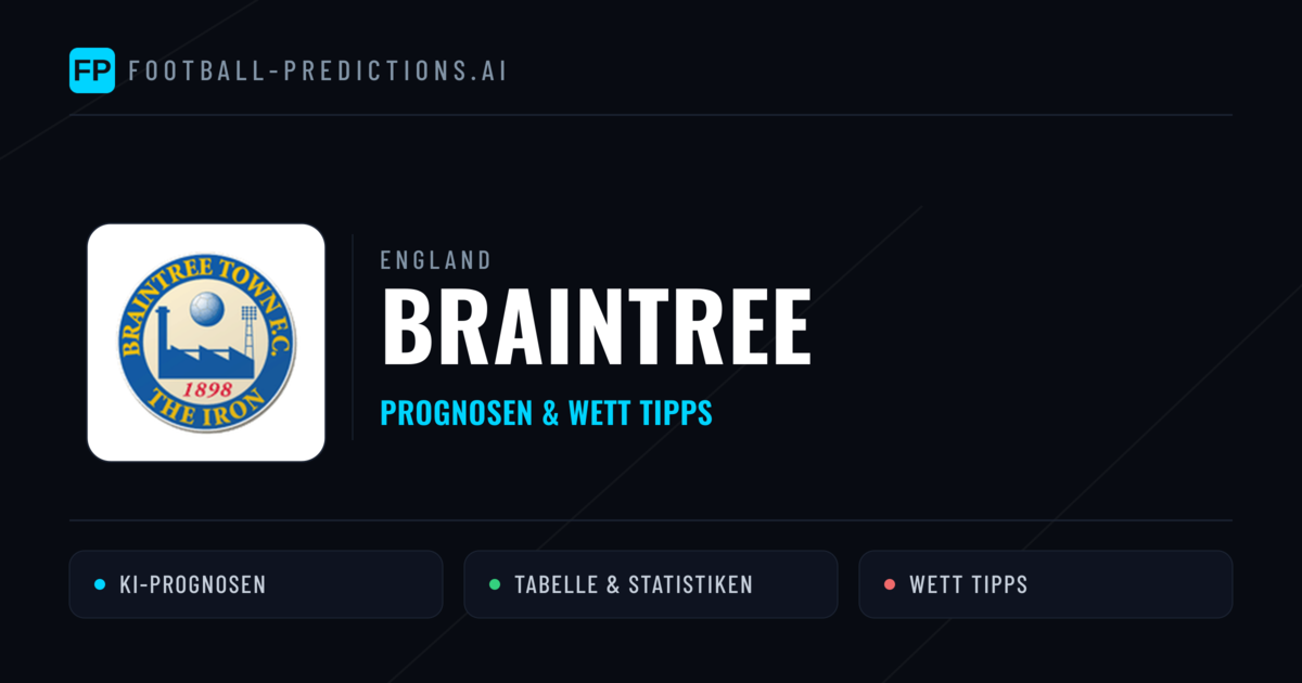 Braintree Prognosen & Statistiken