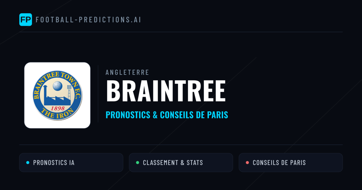 Braintree Pronostics & Statistiques