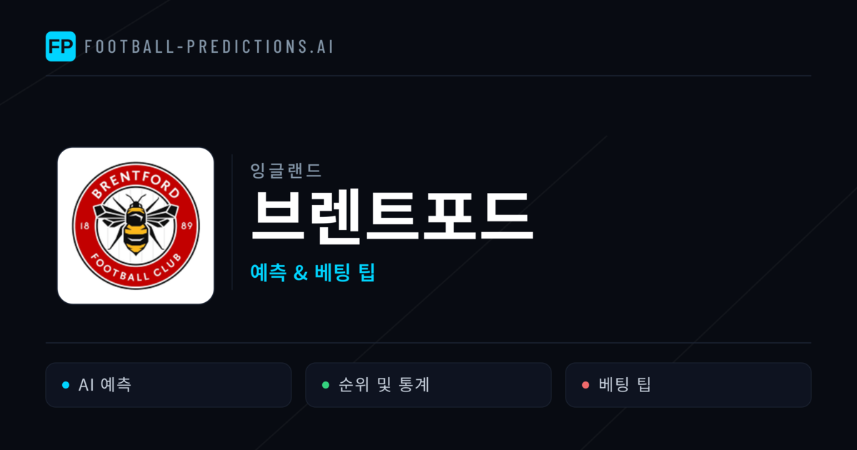 브렌트포드 축구 예측 & 통계