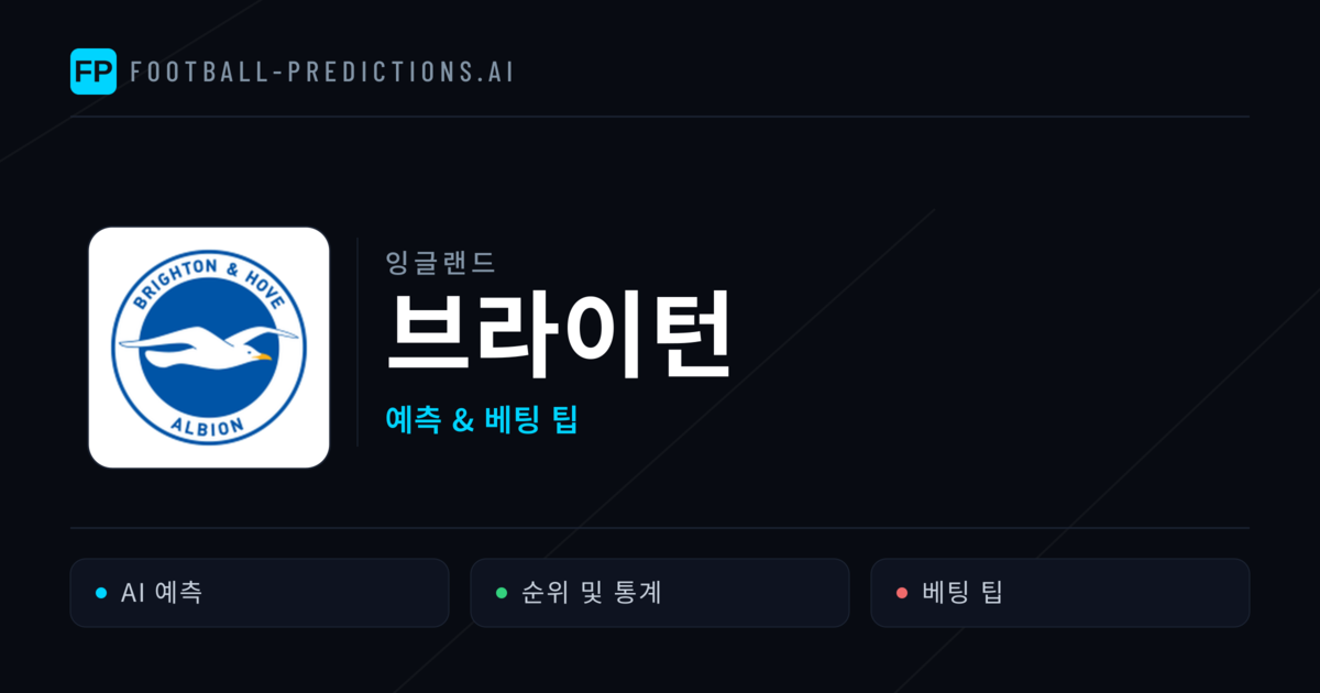 브라이턴 축구 예측 & 통계