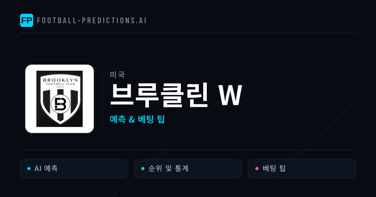 브루클린 W 축구 예측 & 통계