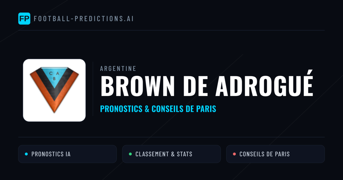 Brown de Adrogué Pronostics & Statistiques