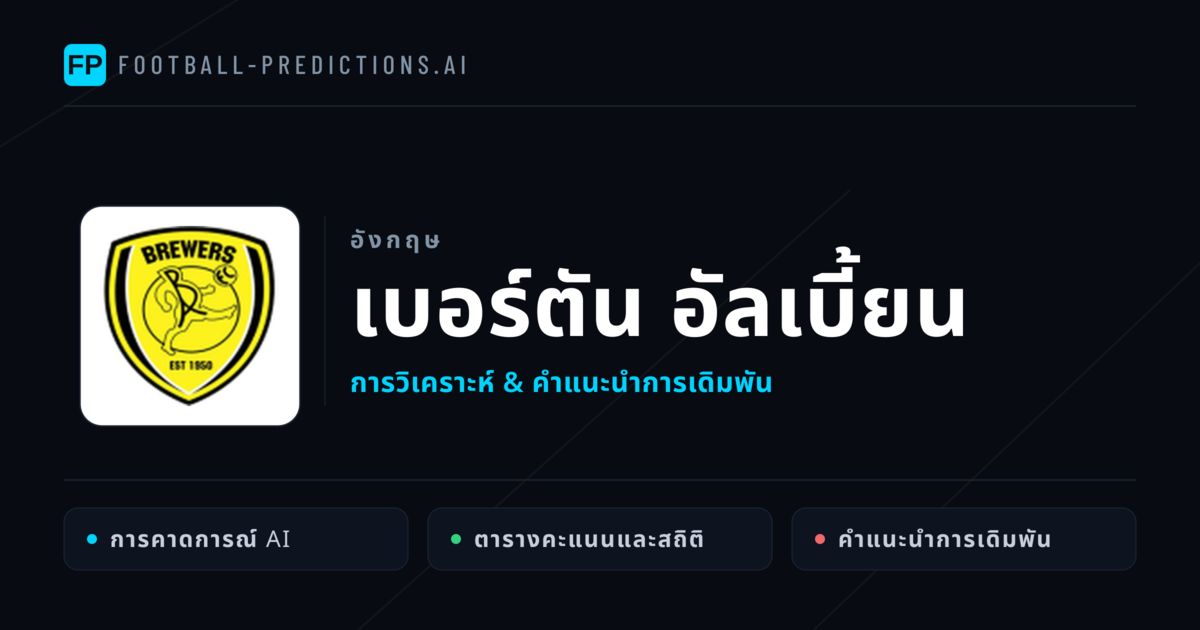 เบอร์ตัน อัลเบี้ยน การวิเคราะห์และสถิติ