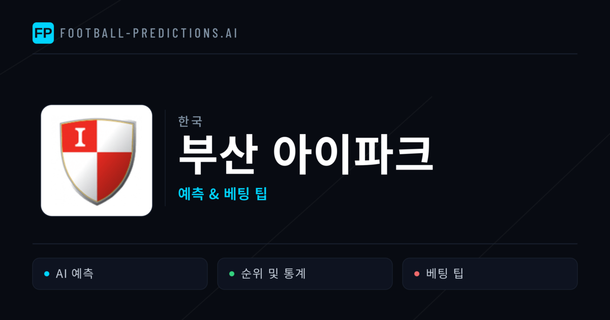 부산 아이파크 축구 예측 & 통계