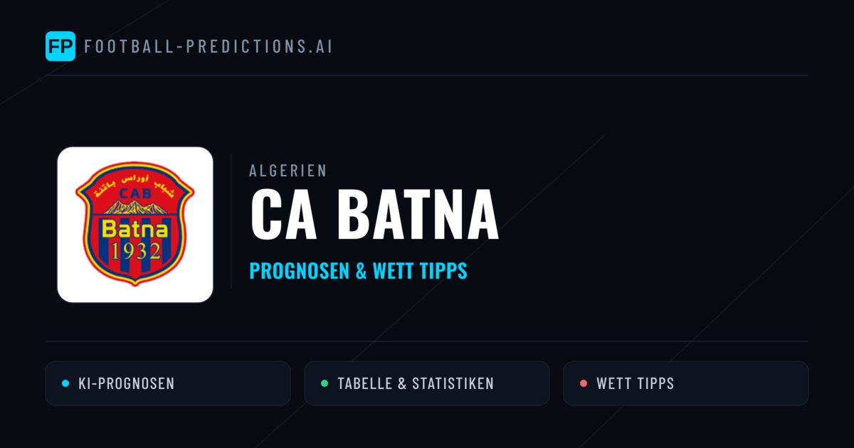 CA Batna Prognosen & Statistiken
