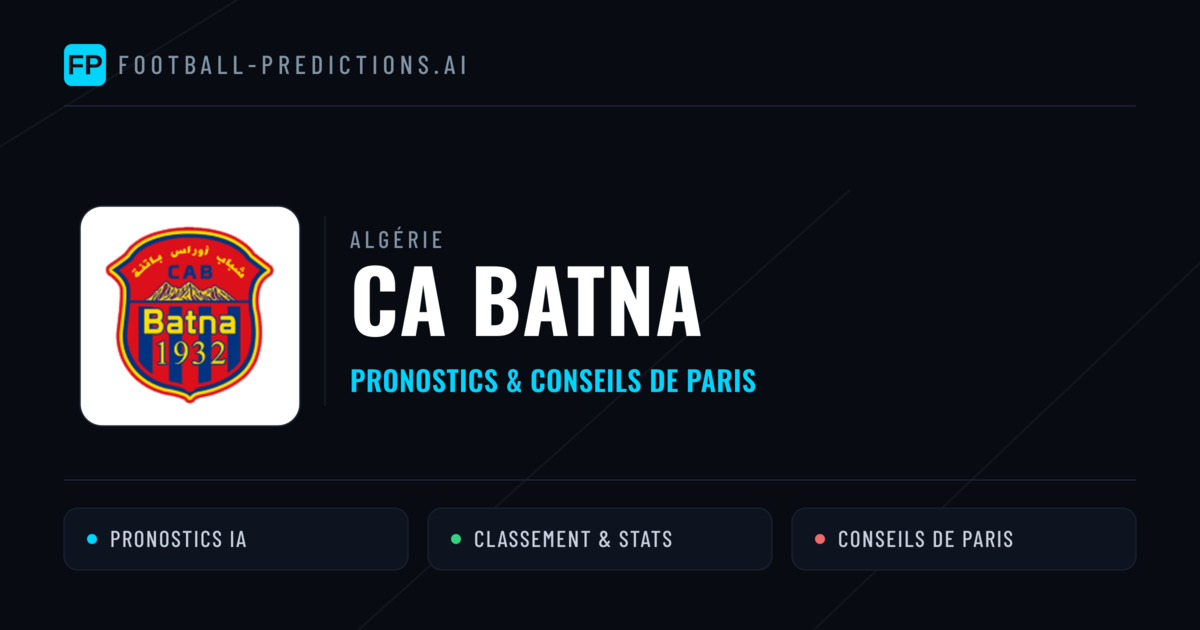 CA Batna Pronostics & Statistiques