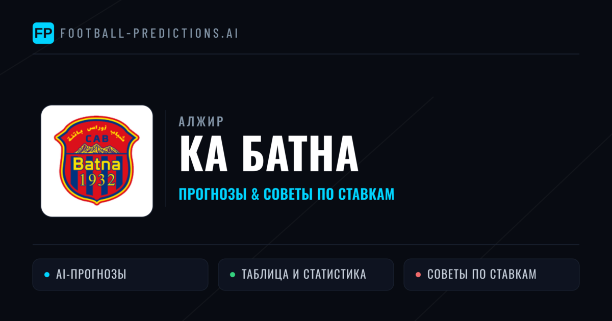 КА Батна прогнозы и статистика