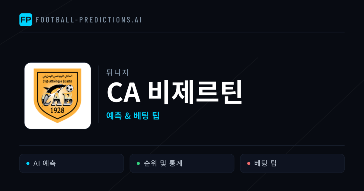 CA 비제르틴 축구 예측 & 통계