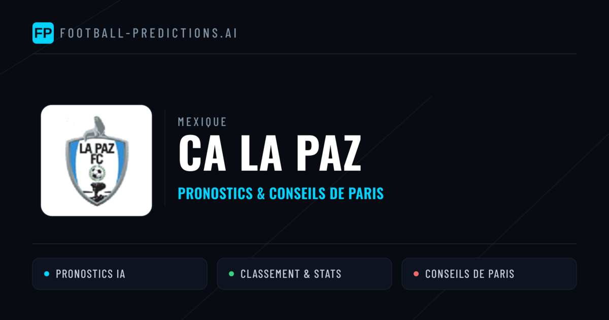 CA La Paz Pronostics & Statistiques