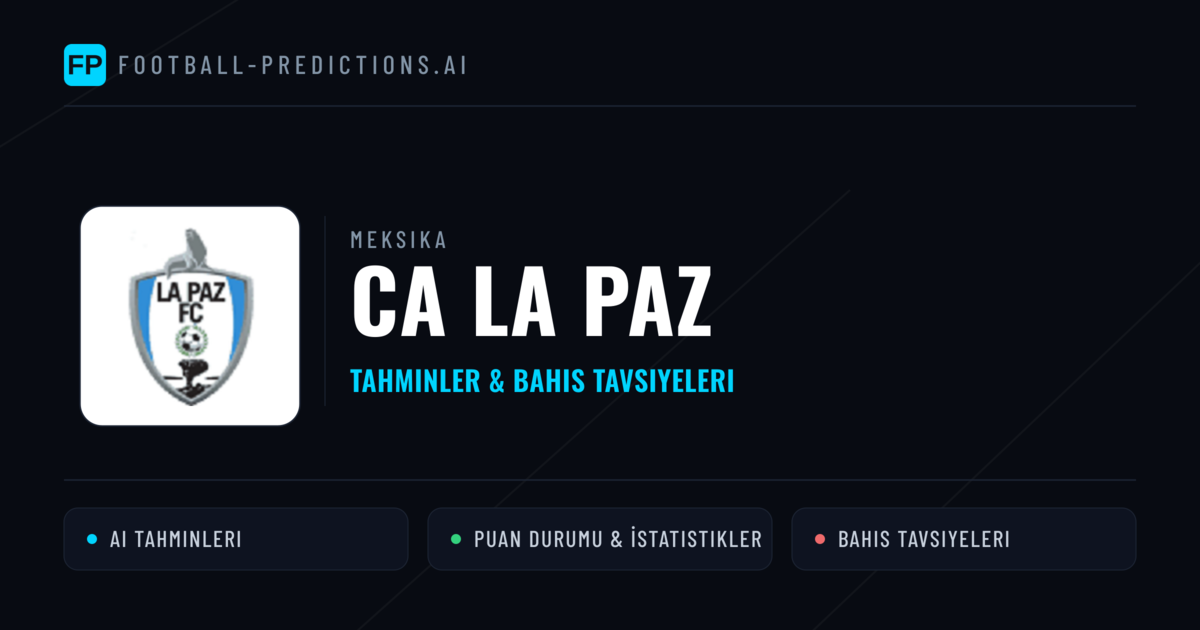CA La Paz Tahminleri & İstatistikler